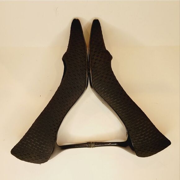 WOMENS Ann Taylor Made in Italy BLACK TEXTILE HEEL PUMPS - Picture 13 of 13